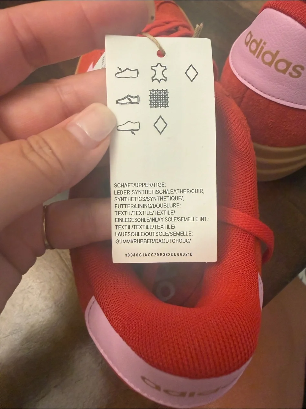 Red Suede Adidas VL Court Bold platform sneakers w gum sole